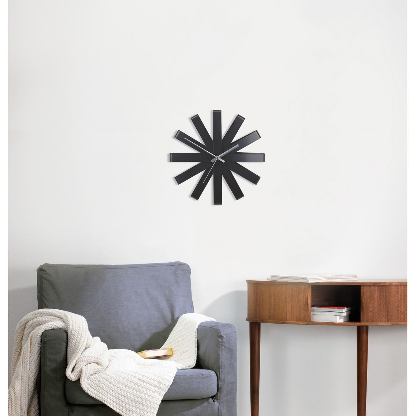 Horloge Ribbon Noir 30 cm