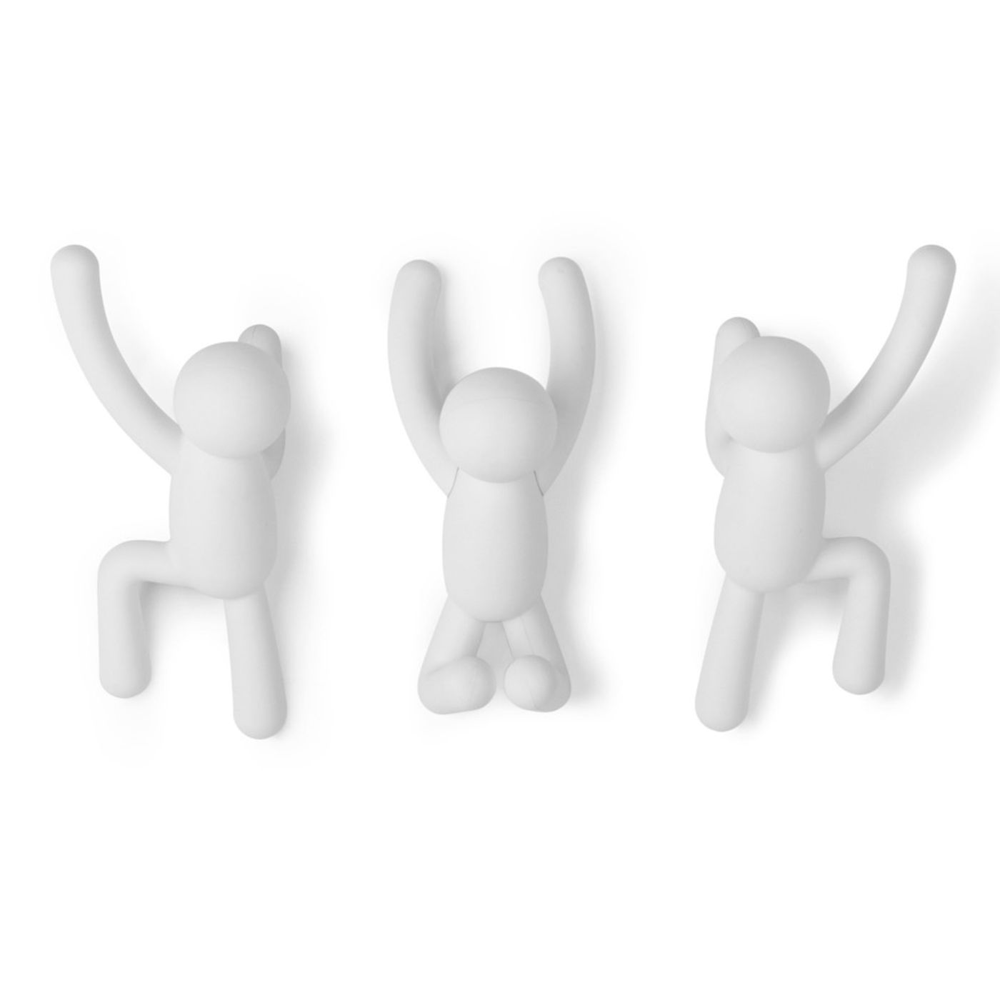 Lot de 3 patères BUDDY blanches