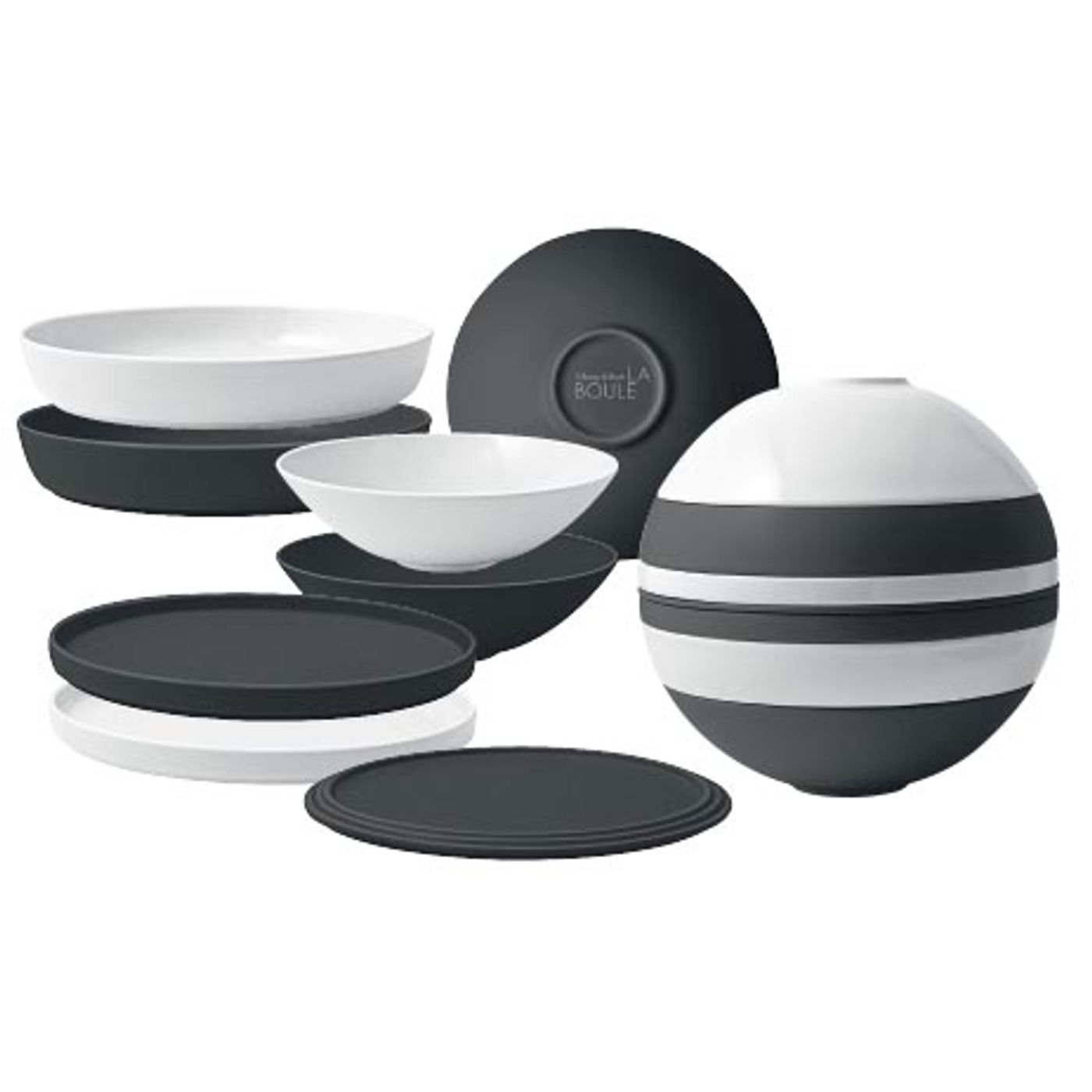 Service de table La Boule, porcelaine - 7 pièces