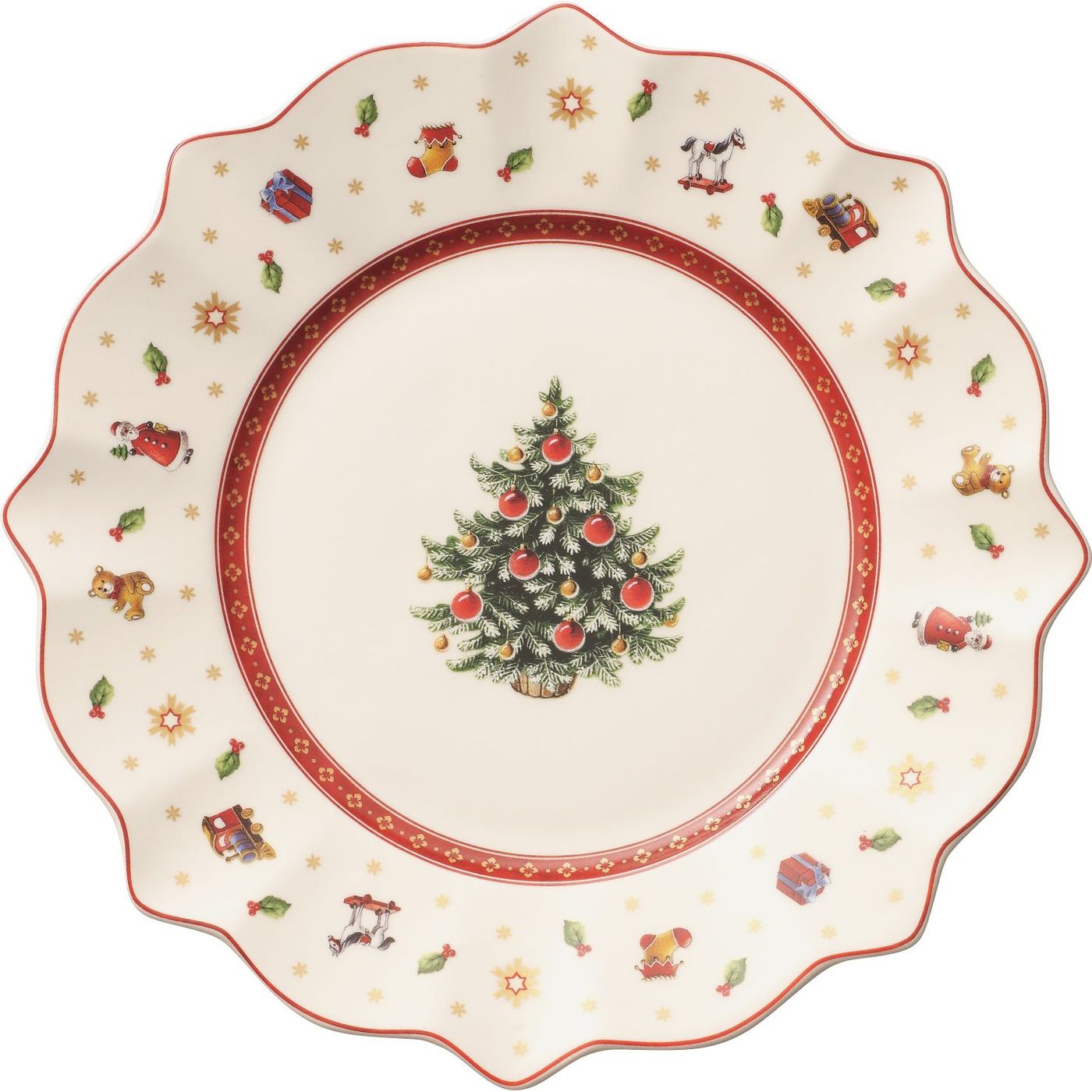 Assiette dessert sapin Toy’s Delight blanche 24 cm