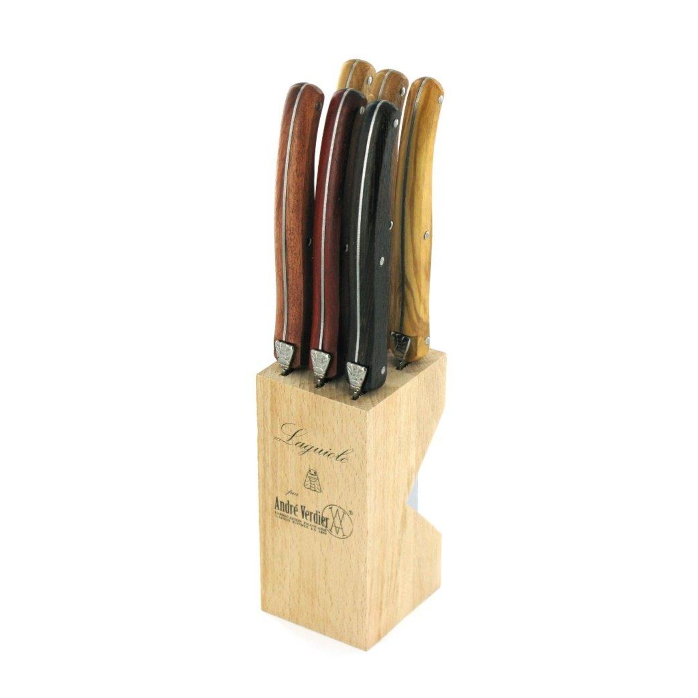 Bloc 6 couteaux a steak laguiole bois