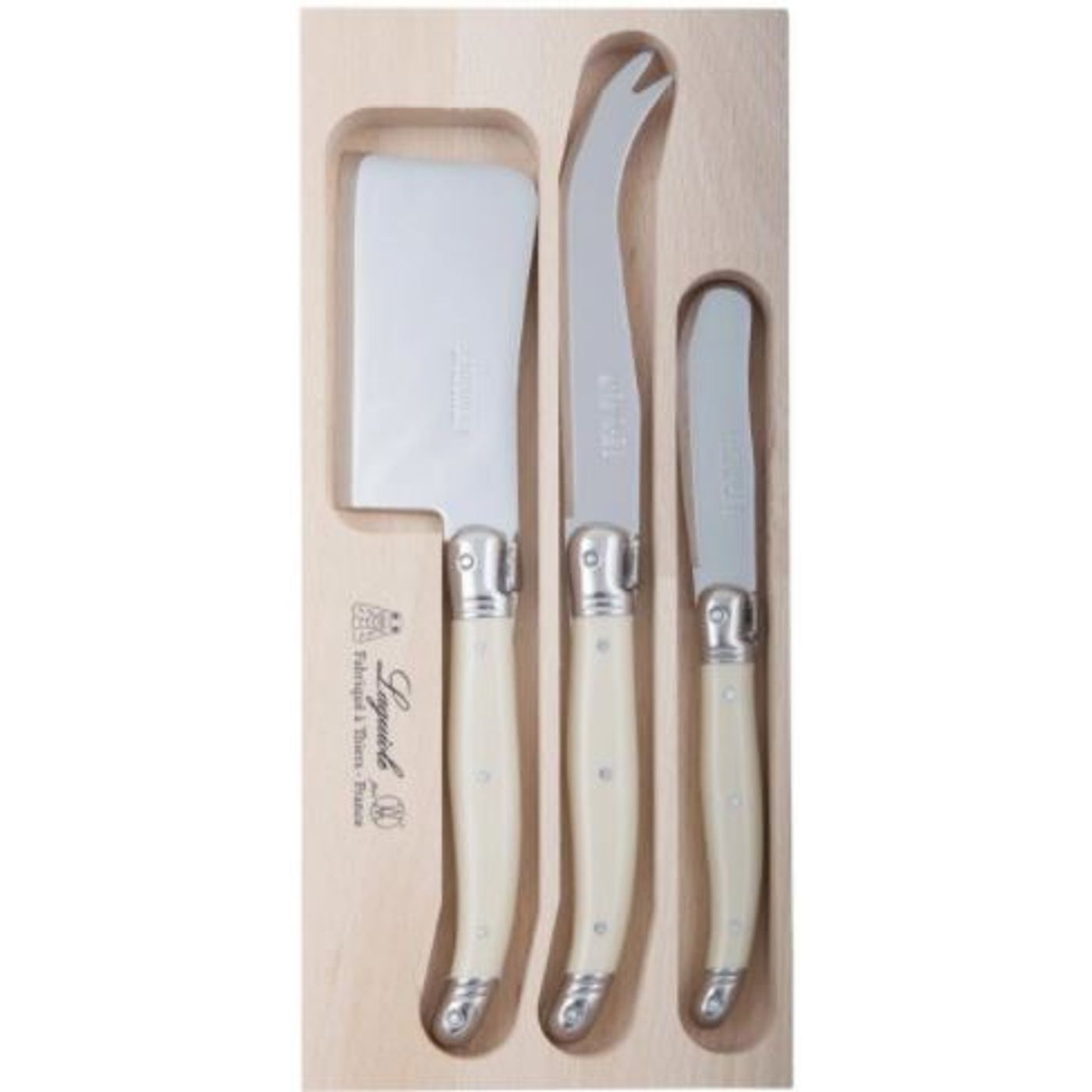 Coffret fromage 3 pieces laguiole ivoire