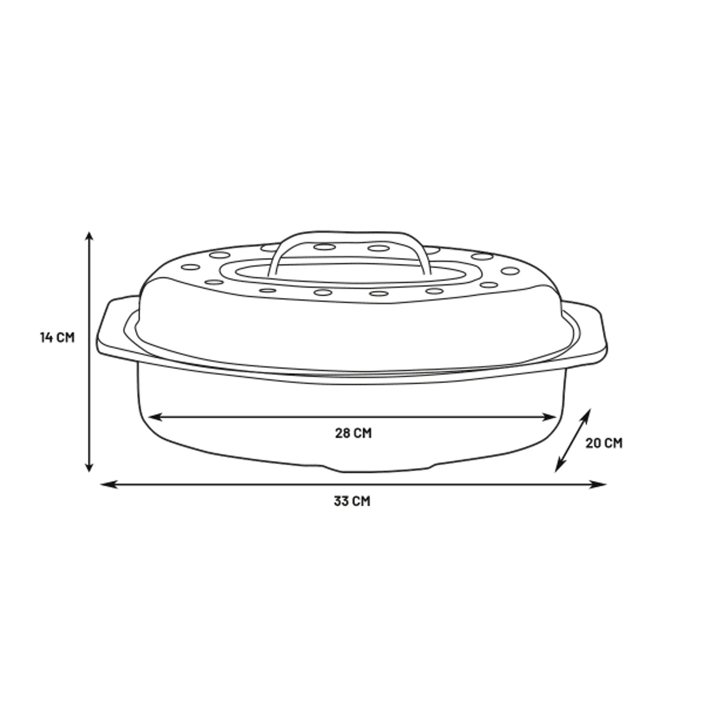 Cocotte américaine Roaster 33 x 20 x 14 cm