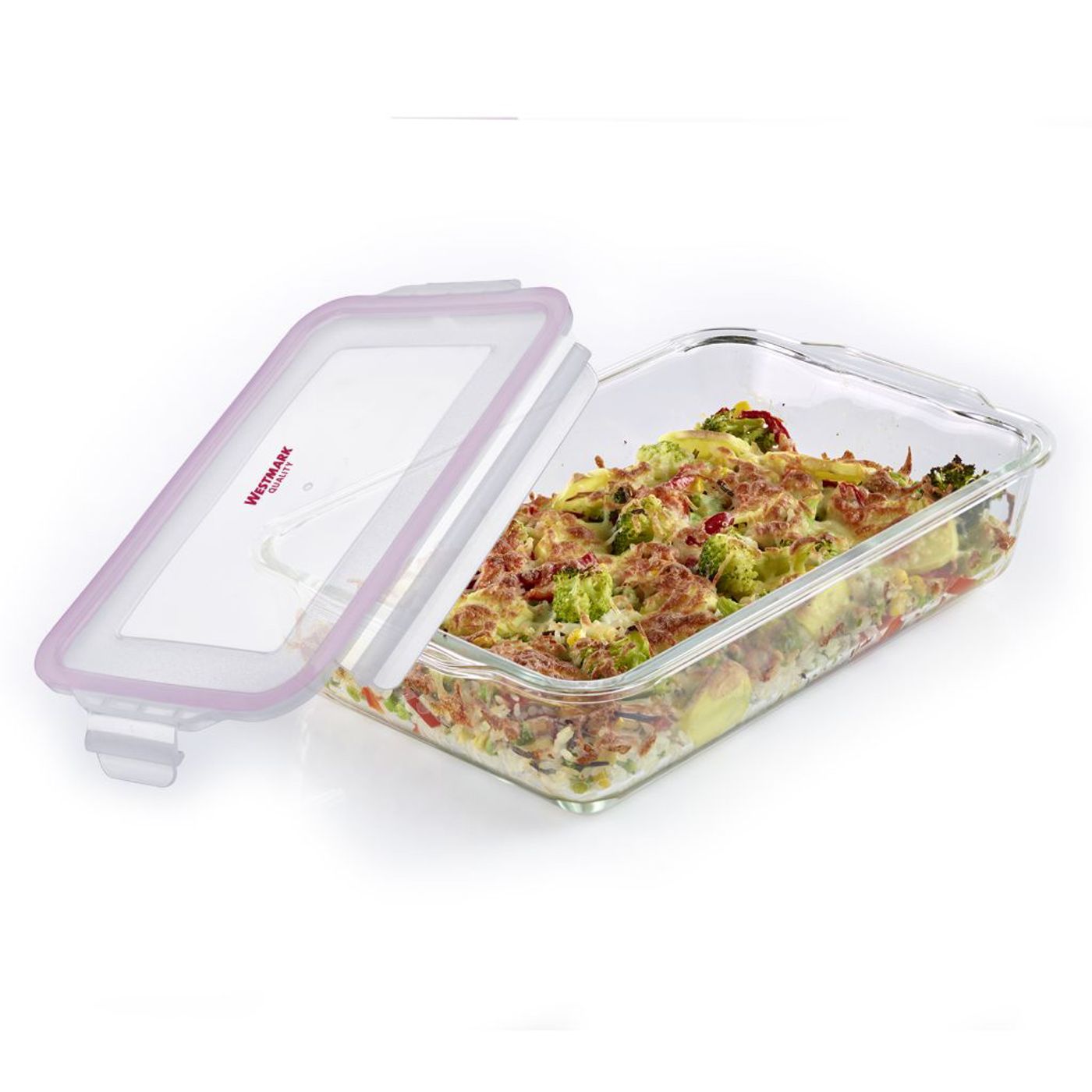 Boîte de conservation compartimentée en verre rectangulaire 2200 ml