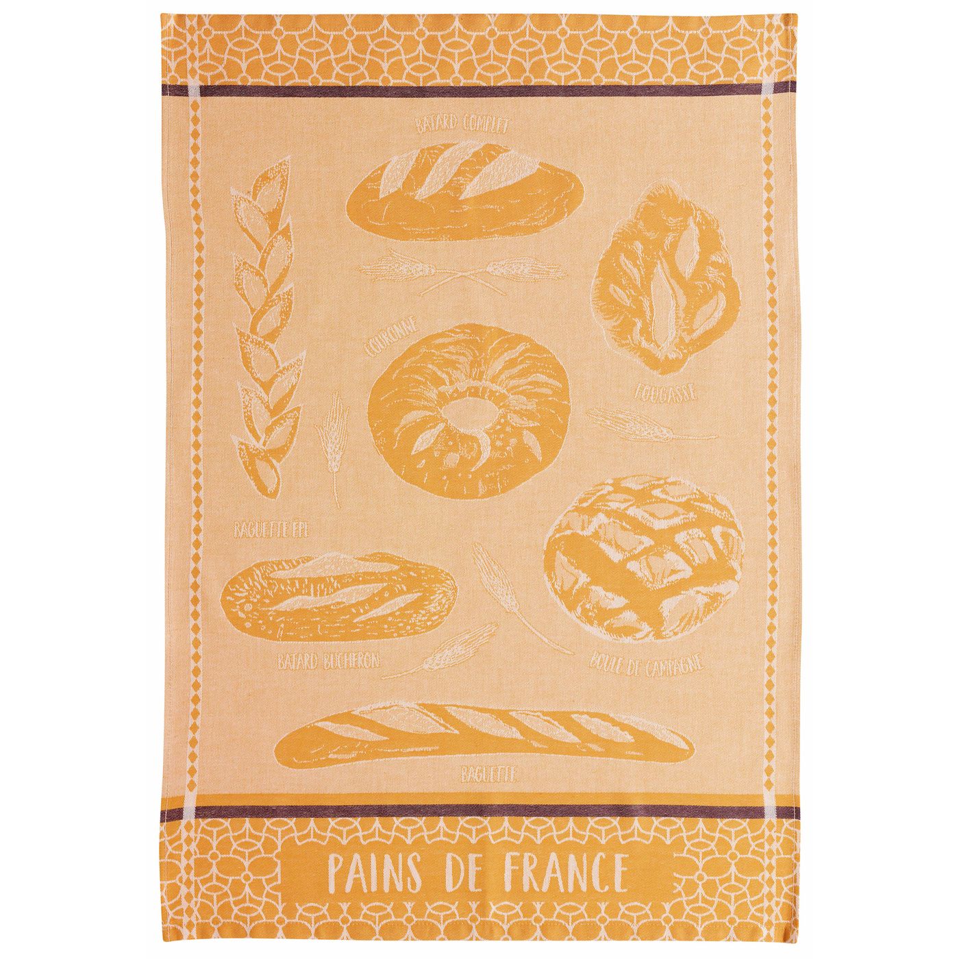 Torchon jacquard Les pains Ocre 50 x 70