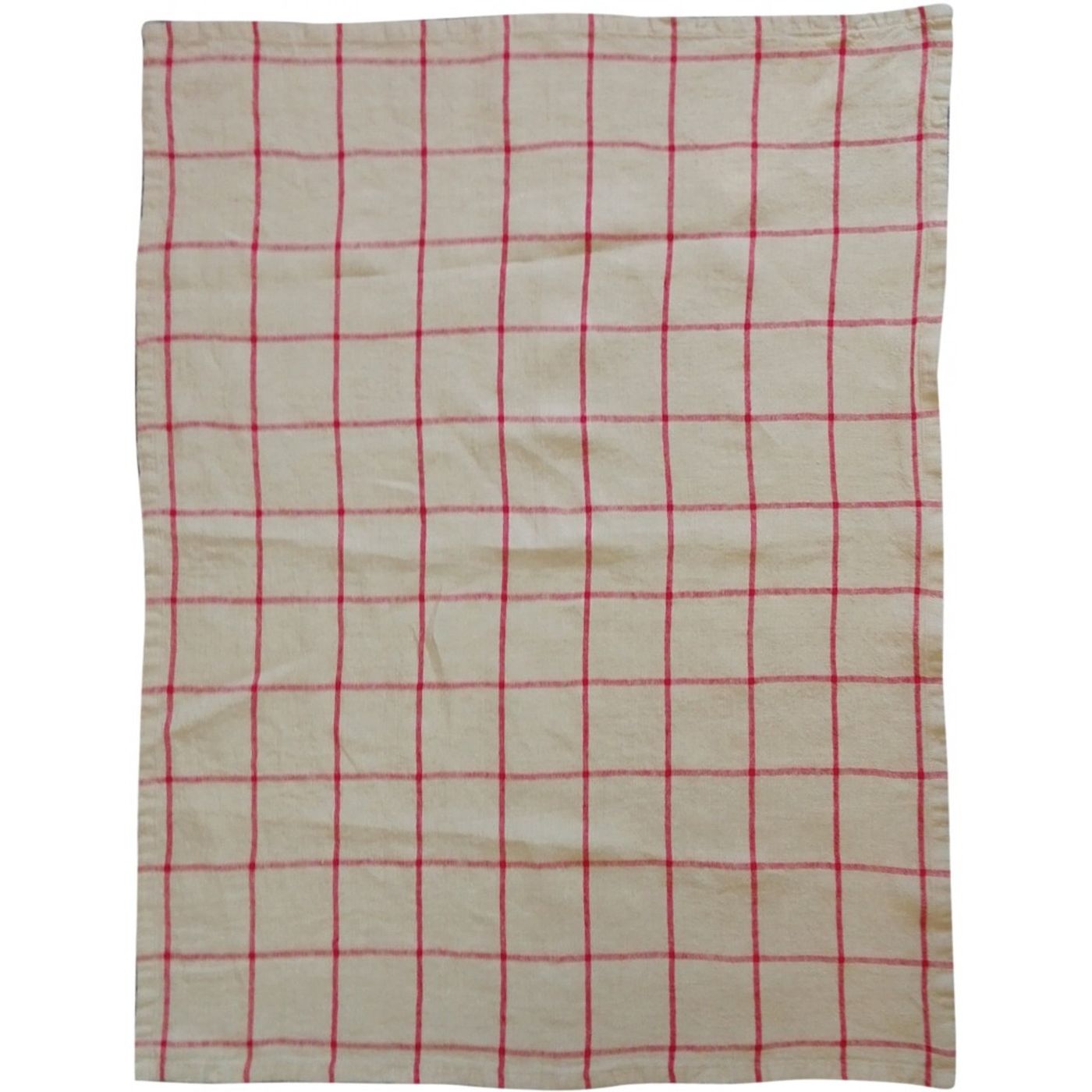 Torchon 55 x 75 cm KARMA naturel/rouge