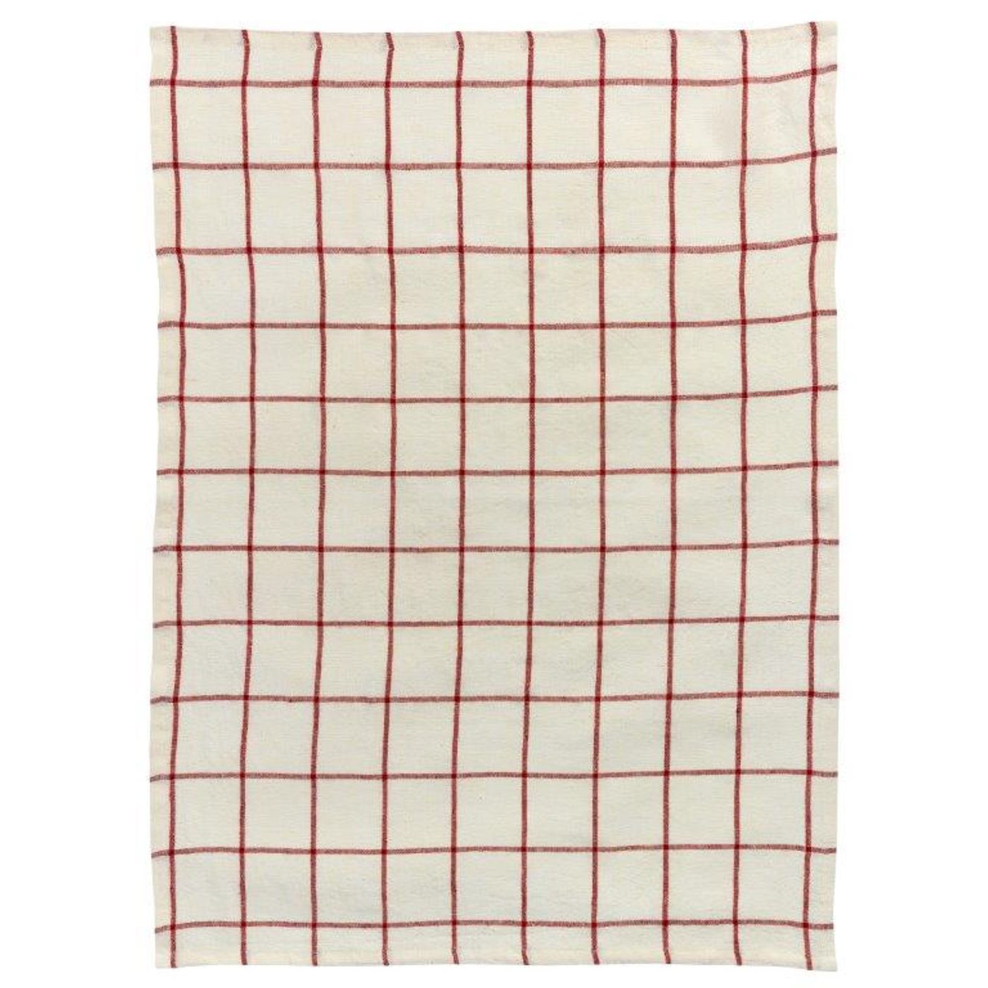 Torchon à carreaux Karma écru/rouge