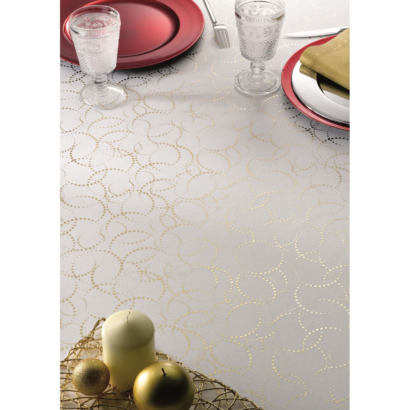 NAPPE 150 x 250 cm EVENT blanc/or