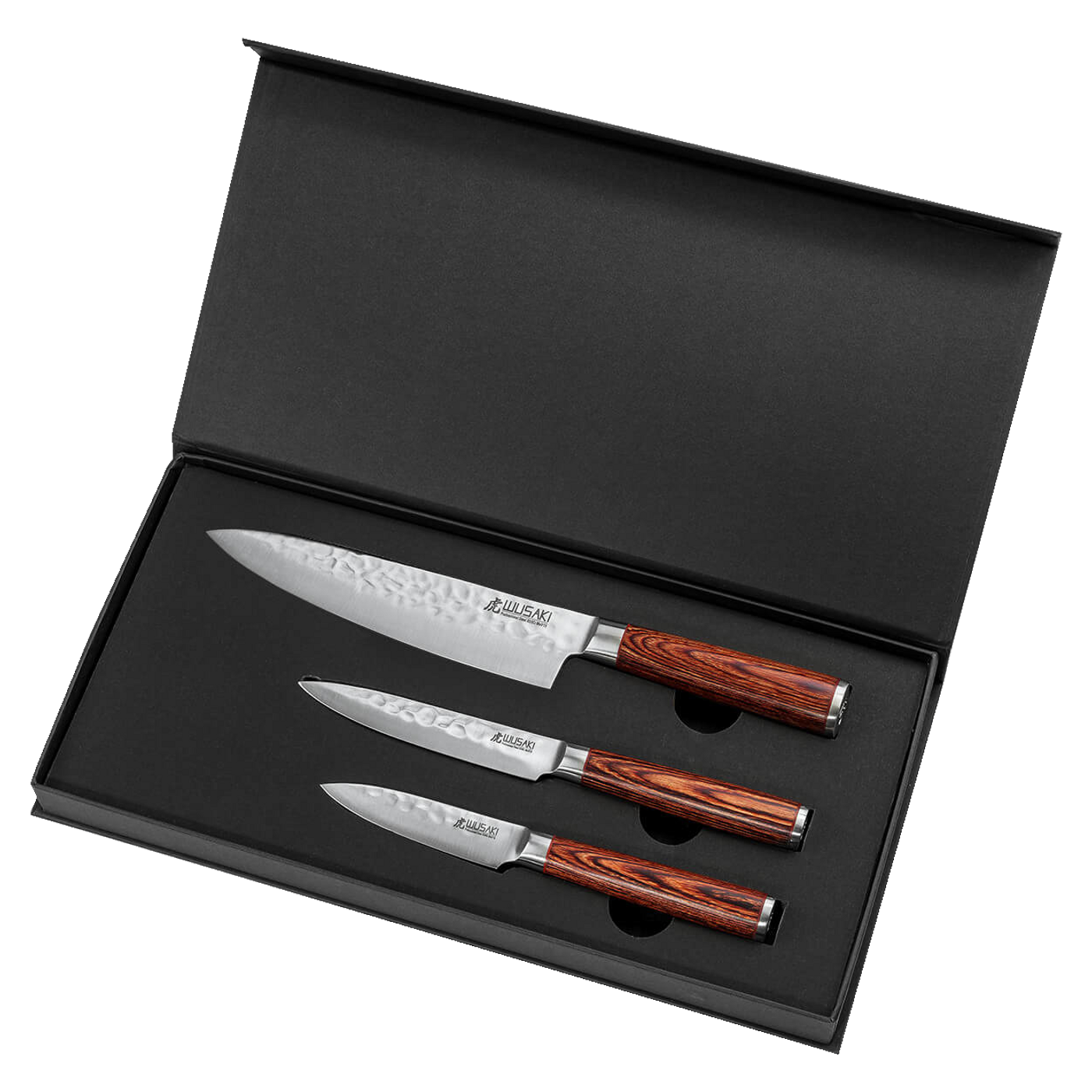 Coffret de 3 couteaux chef, office, universel Pakka