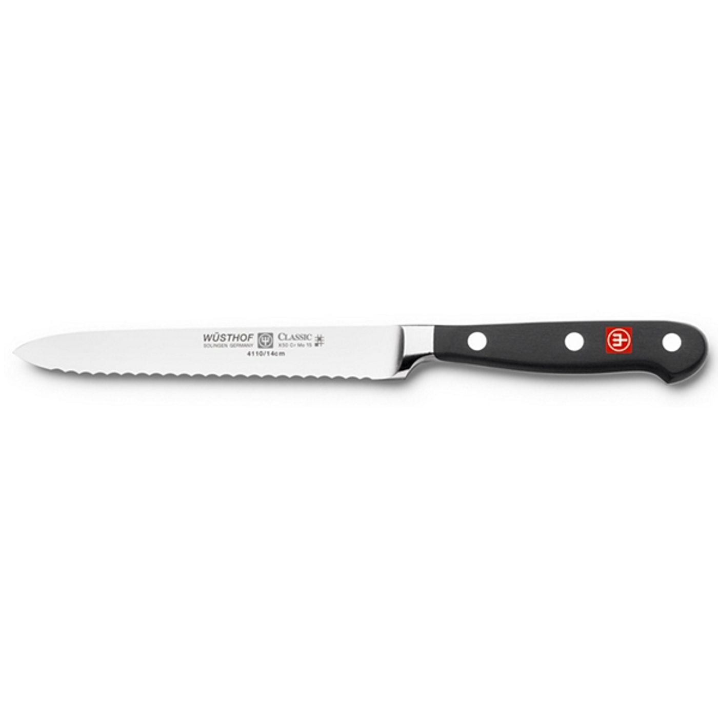 Couteau à saucisson Classic lame forgée et dentée 14cm
