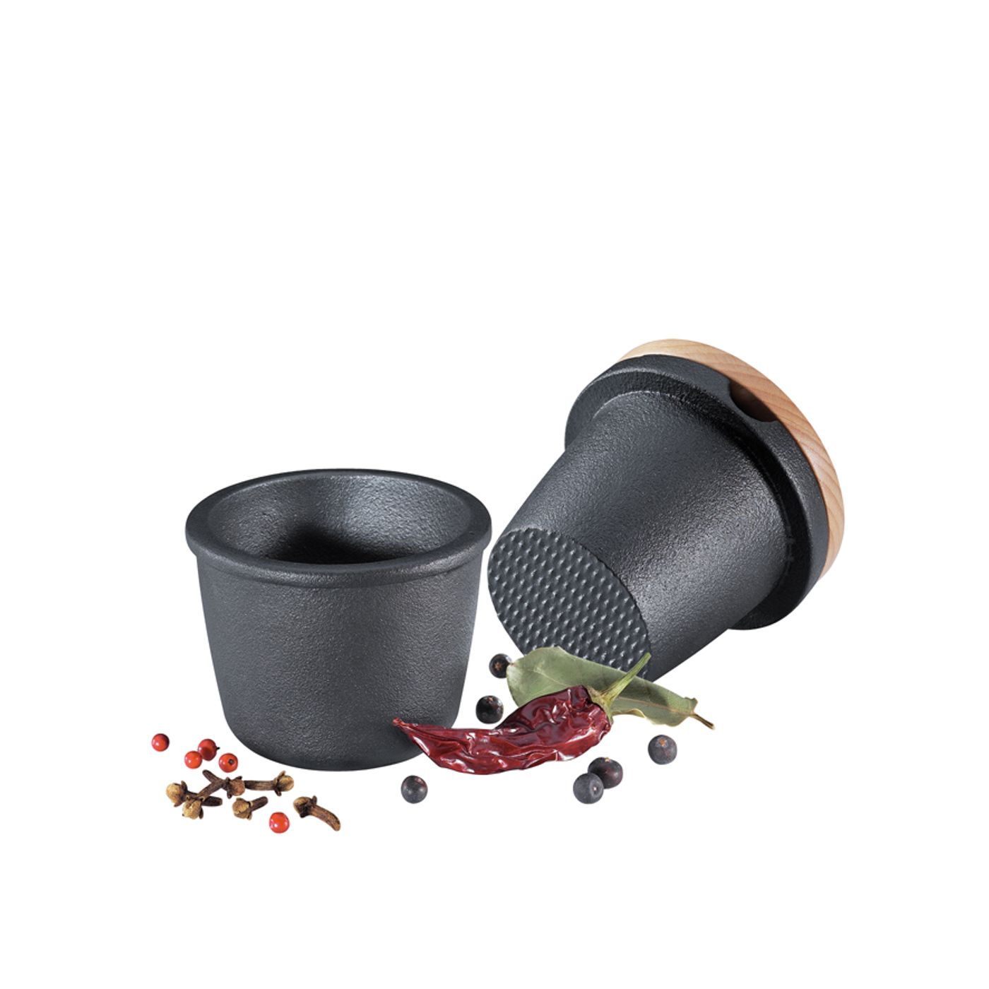 Mortier et pilon en fonte noir 8 cm