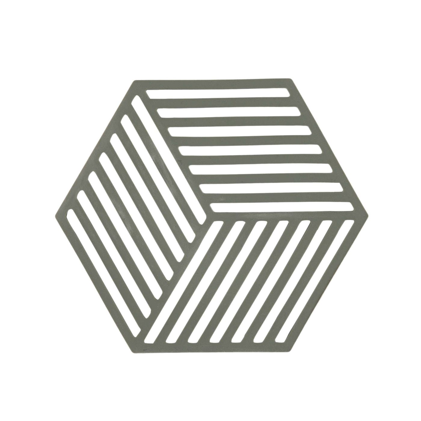 Dessous de plat hexagon en silicone olive taupe