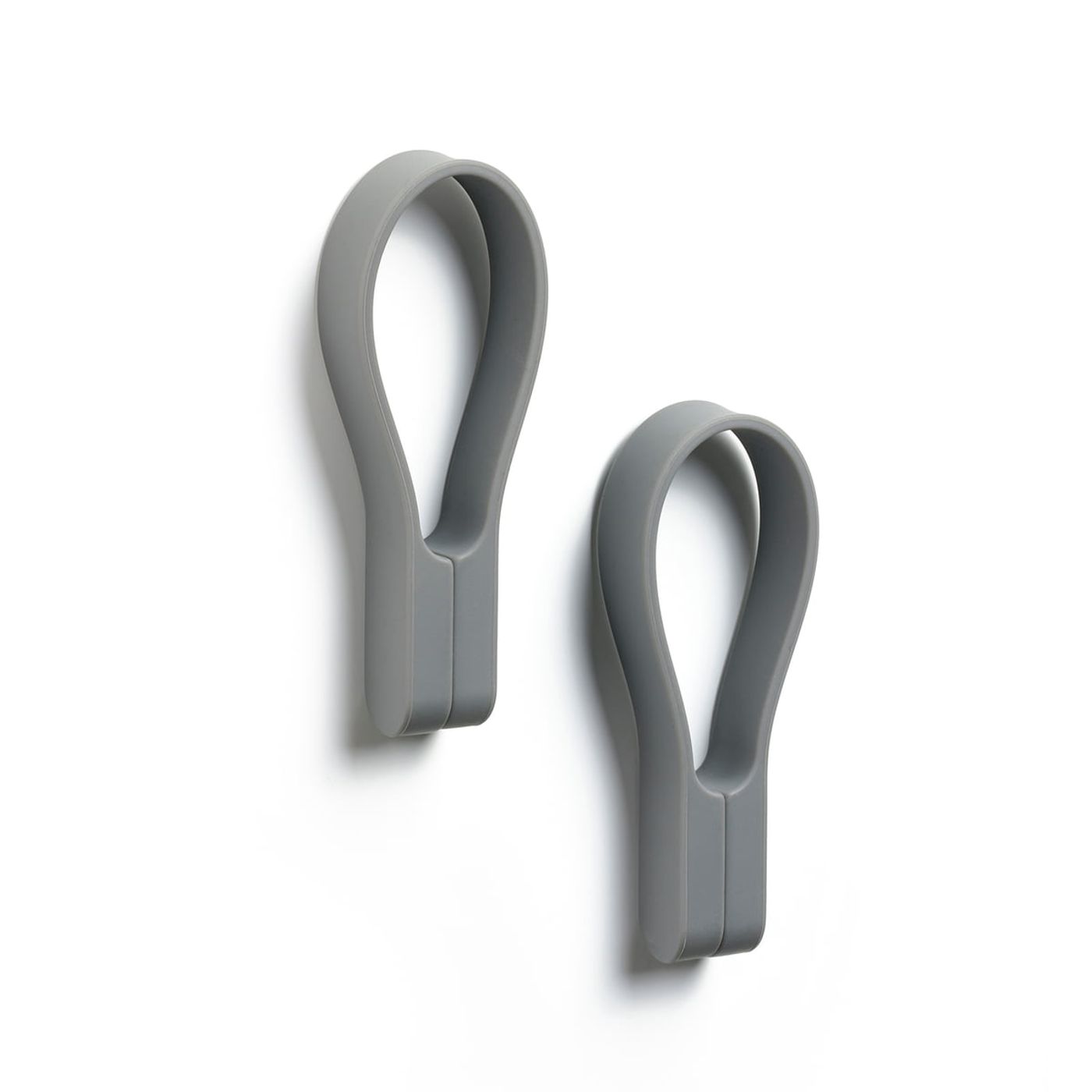 Set de 2 porte-torchons aimantés en silicone boucle Loop gris foncé