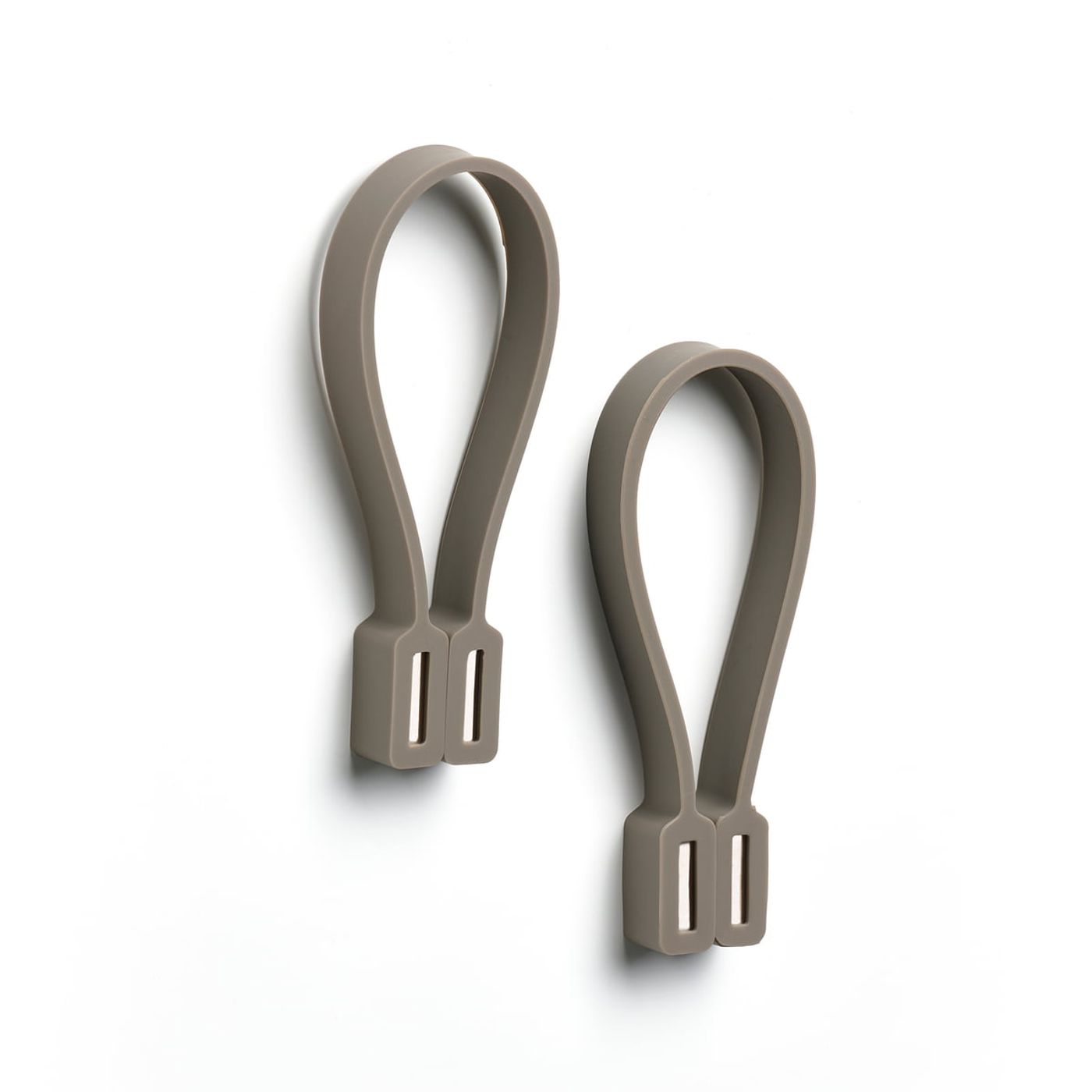 Set de 2 porte-torchons aimantés en silicone boucle Loop gris foncé