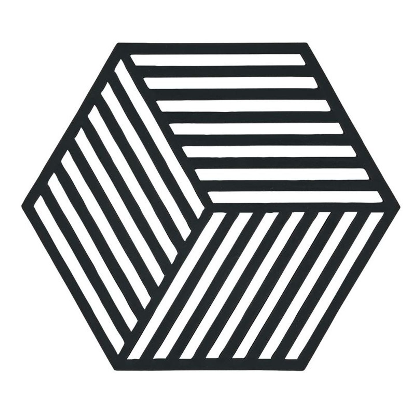 Dessous de plat hexagon noir