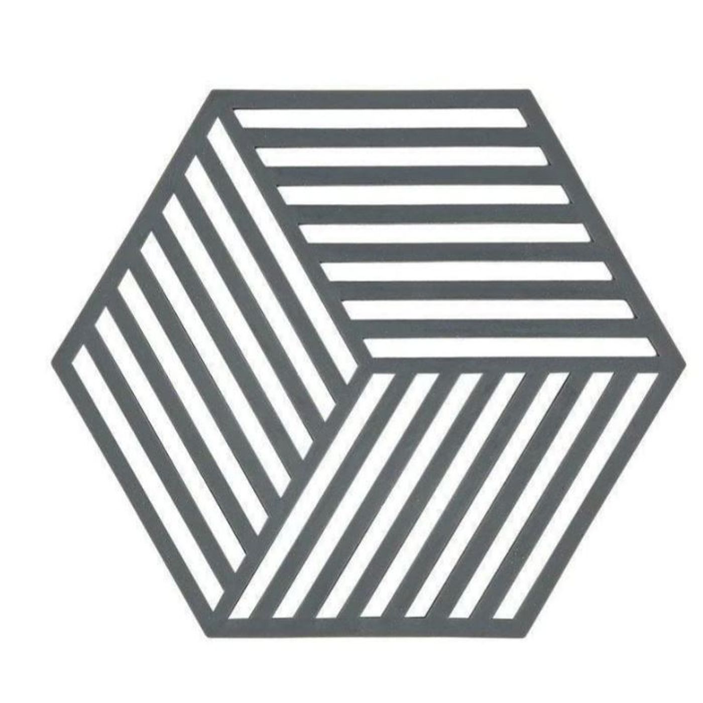 Dessous de plat hexagon en silicone gris foncé