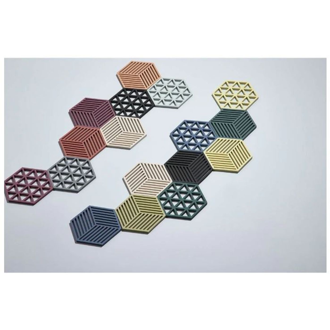 Dessous de plat hexagon en silicone gris foncé