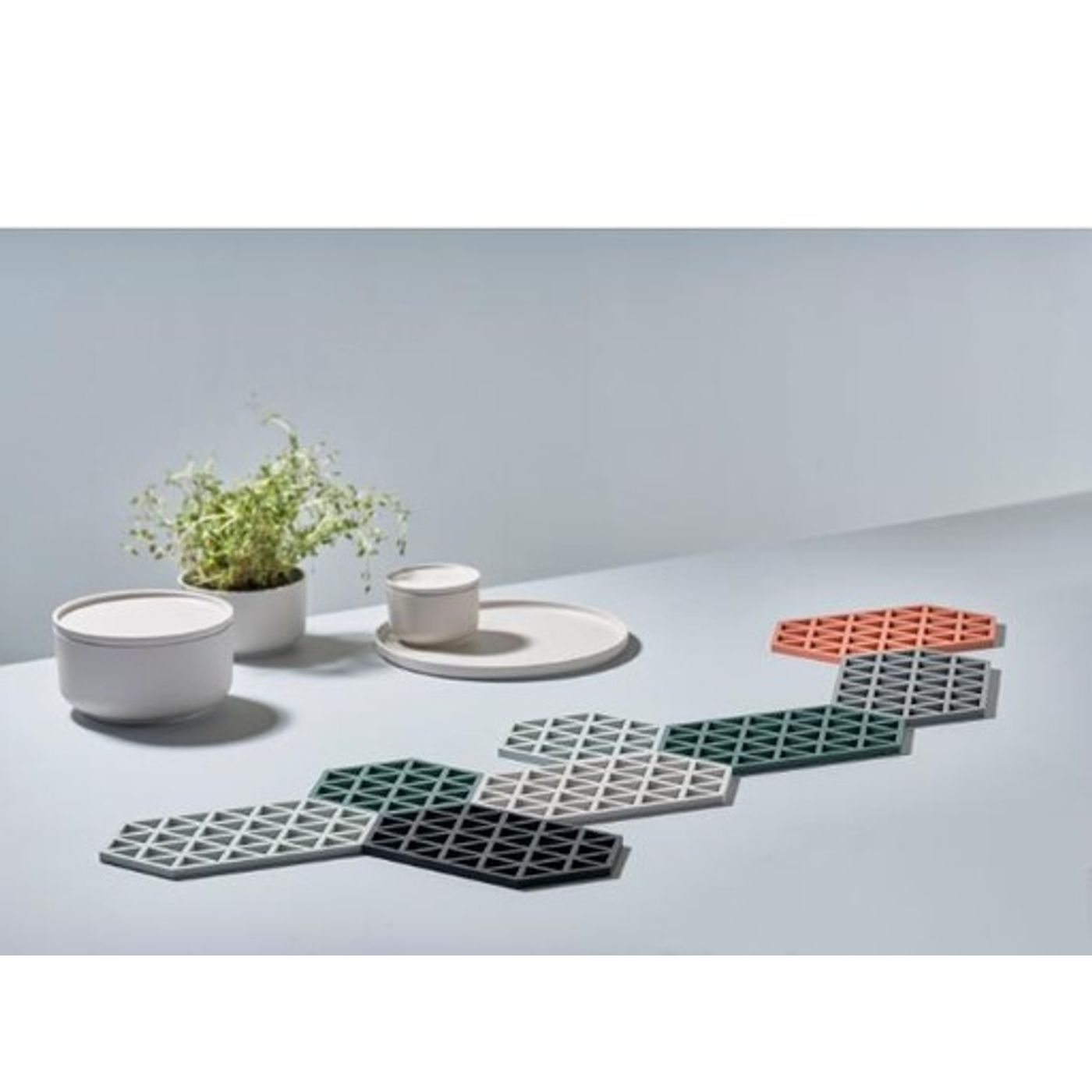 Dessous de plat hexagon bleu clair
