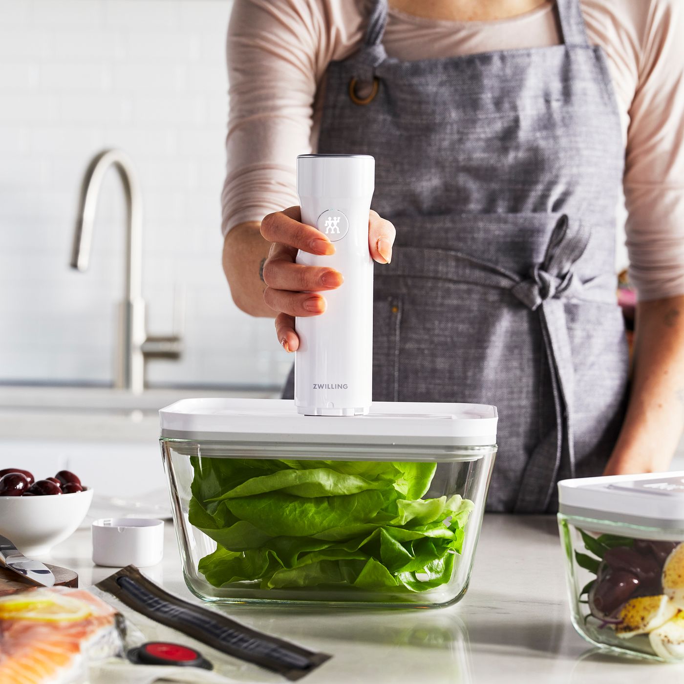 Set 3 boites sous-vide Fresh&Save plastique S/M/L
