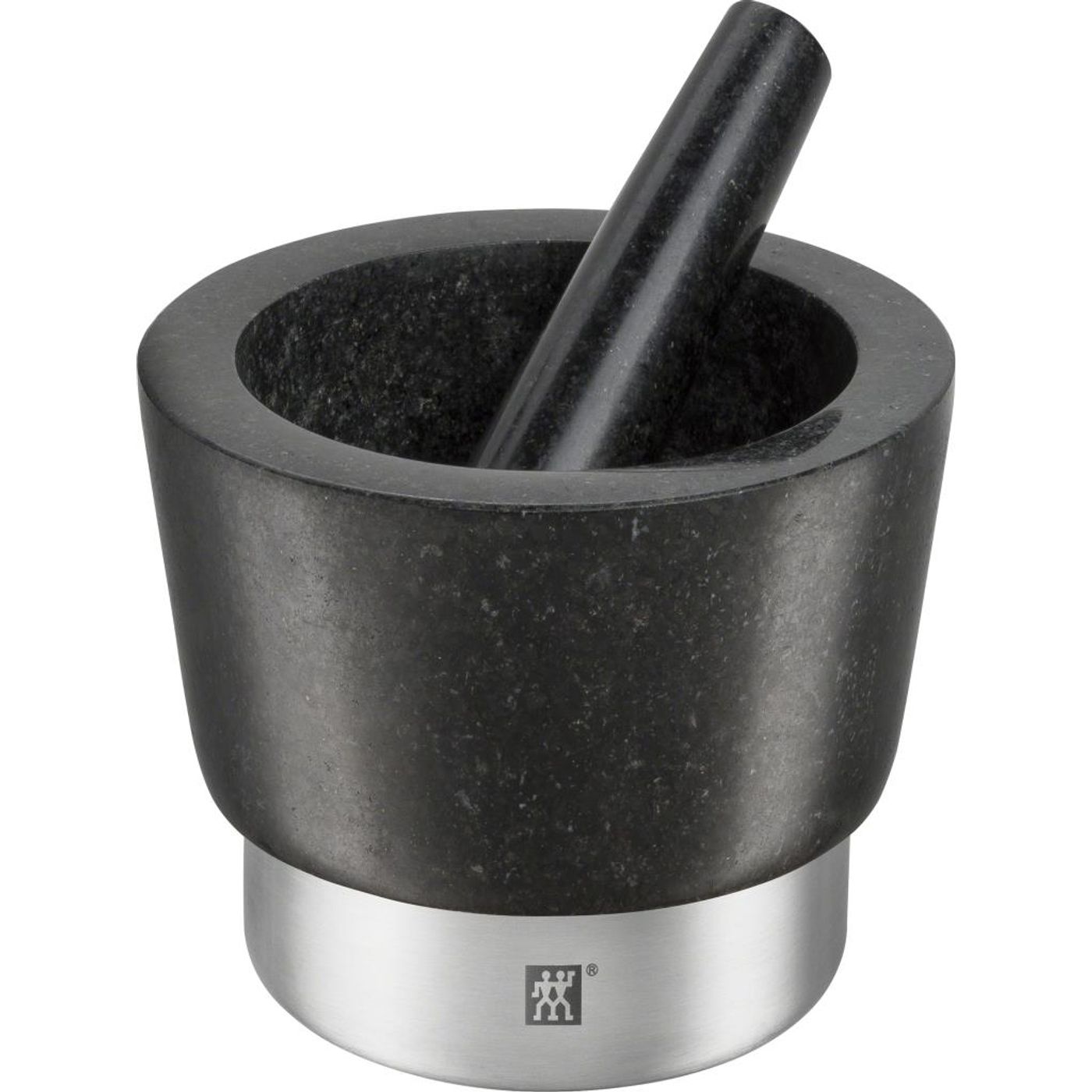 Mortier avec pilon granit noir massif