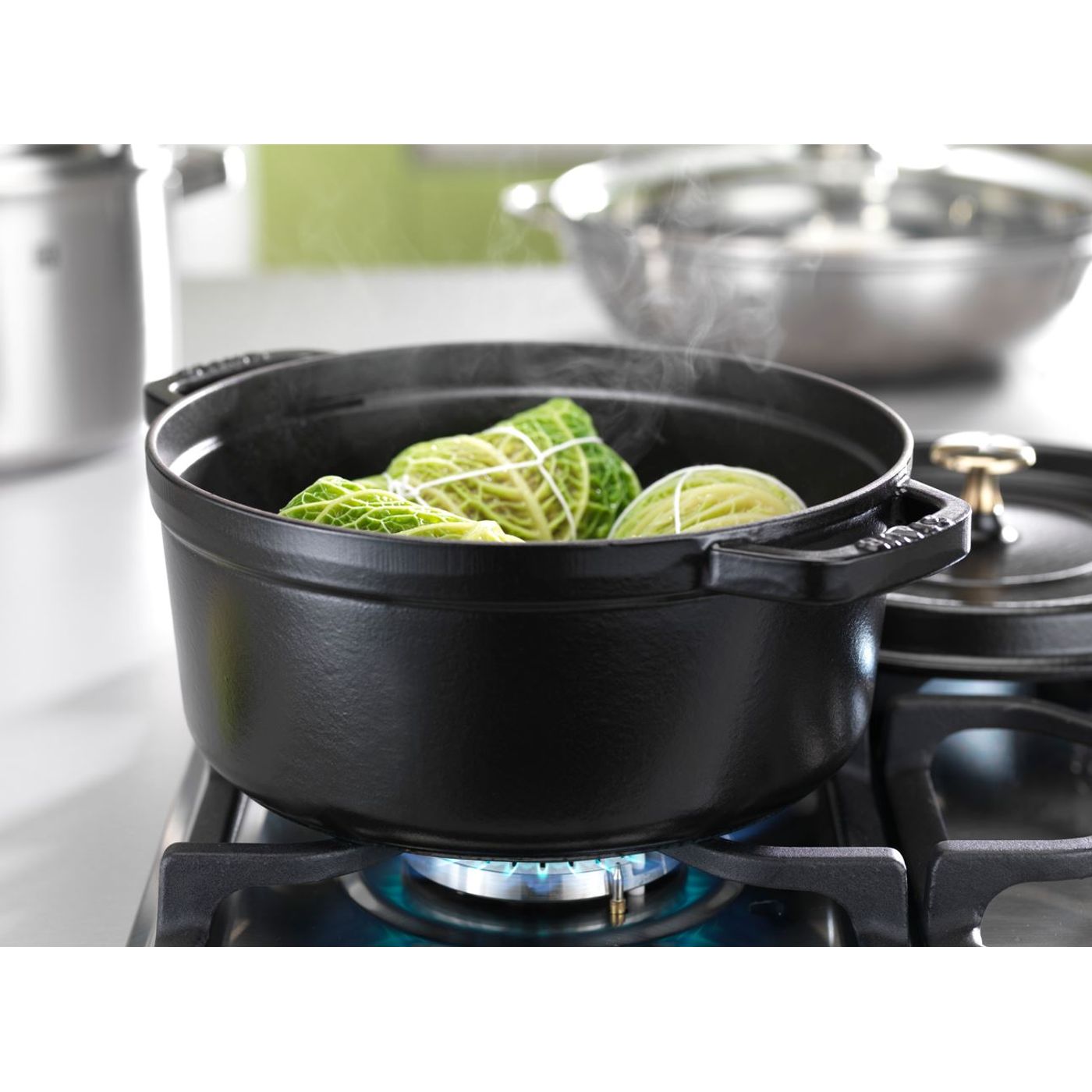 Cocotte en fonte ronde 24 cm noir mat