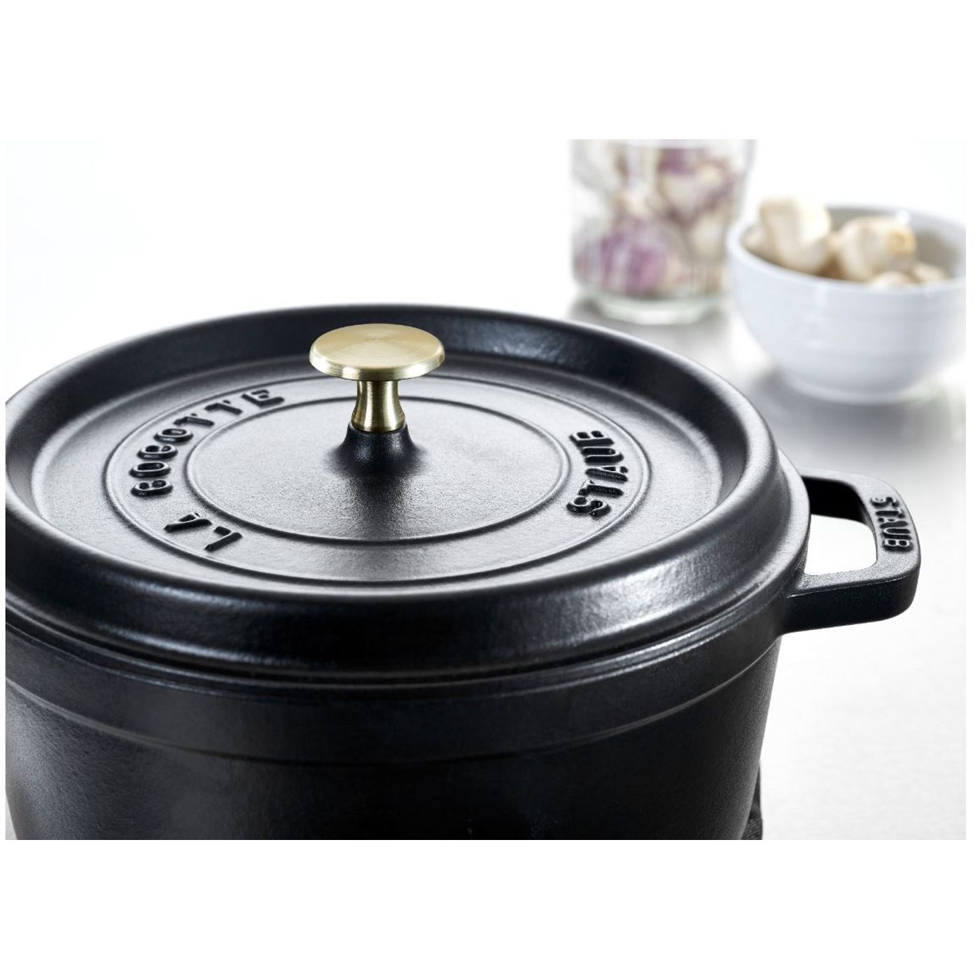 Cocotte en fonte ronde 26 cm noir mat