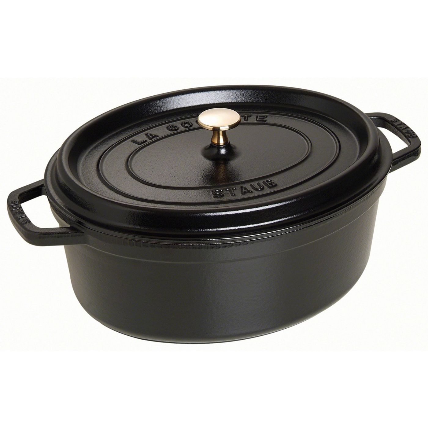 Cocotte en fonte ovale 31 cm noir mat