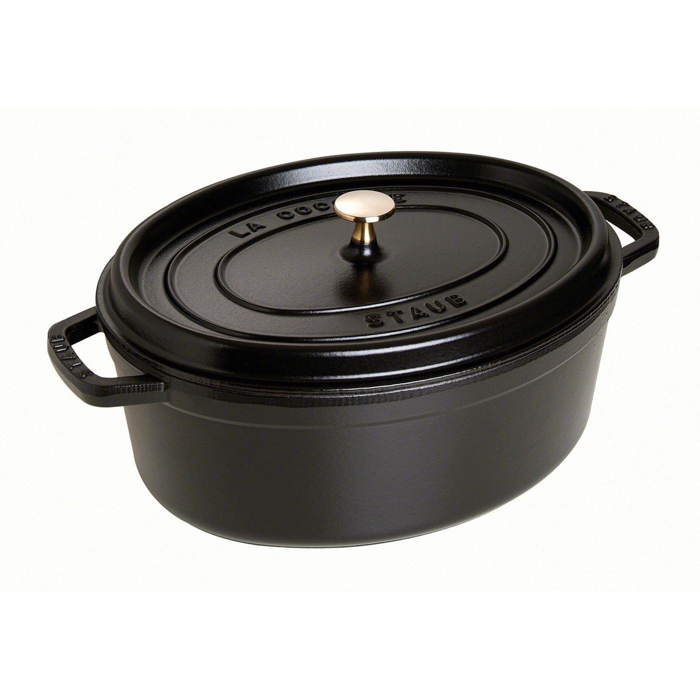 Cocotte en fonte ovale 33 cm noir mat