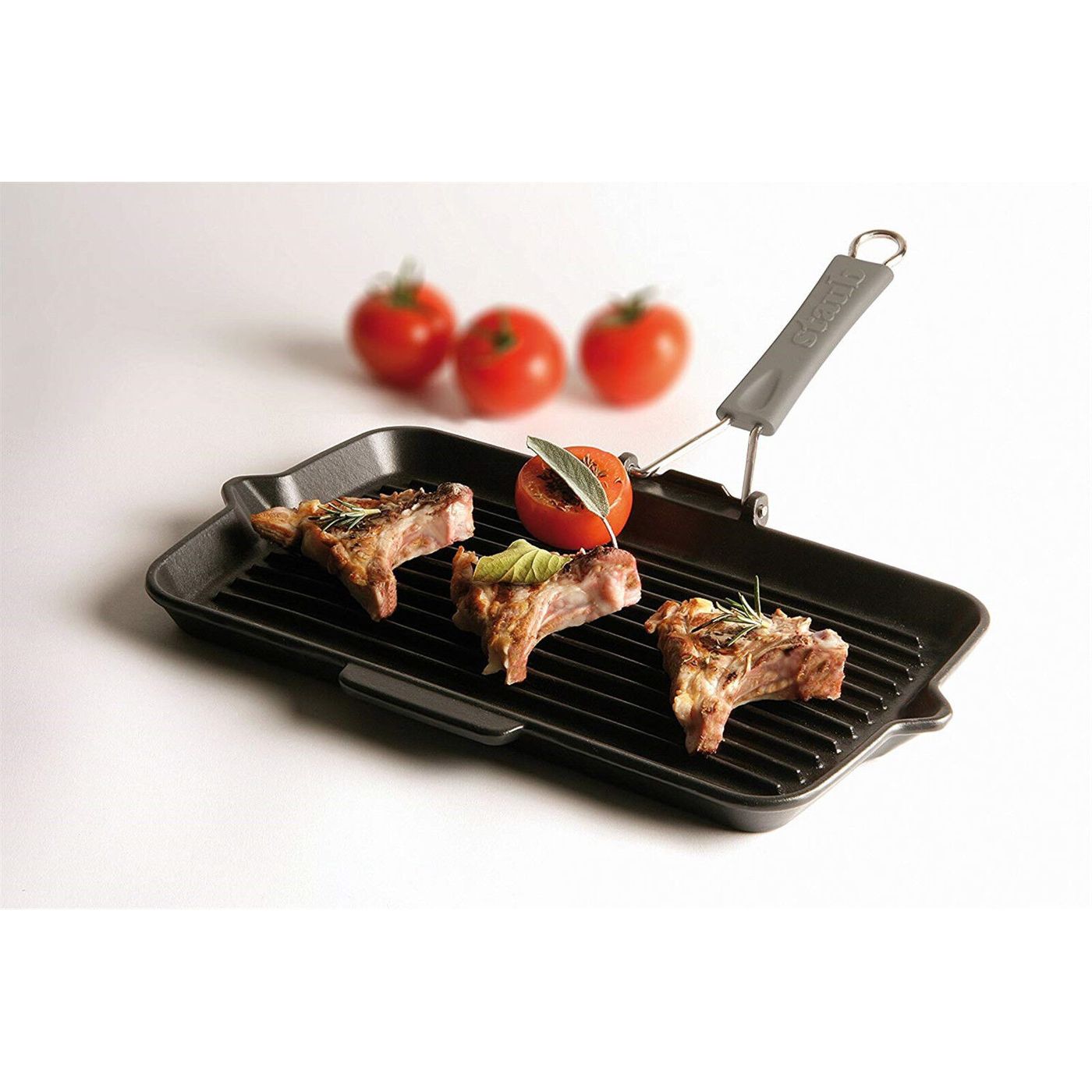 Gril rectangulaire 34 x 21 cm en fonte