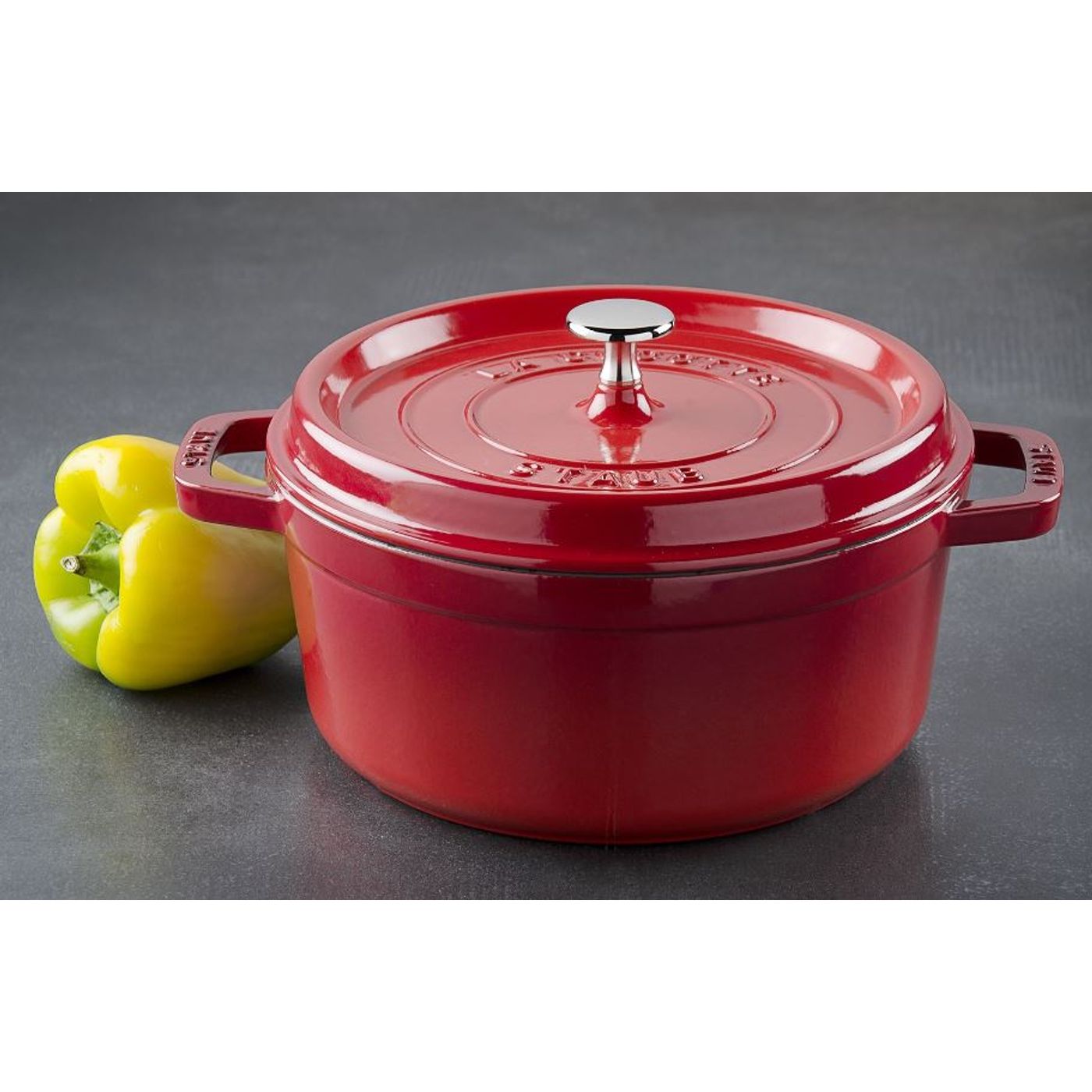 Cocotte en fonte ronde 24 cm cerise