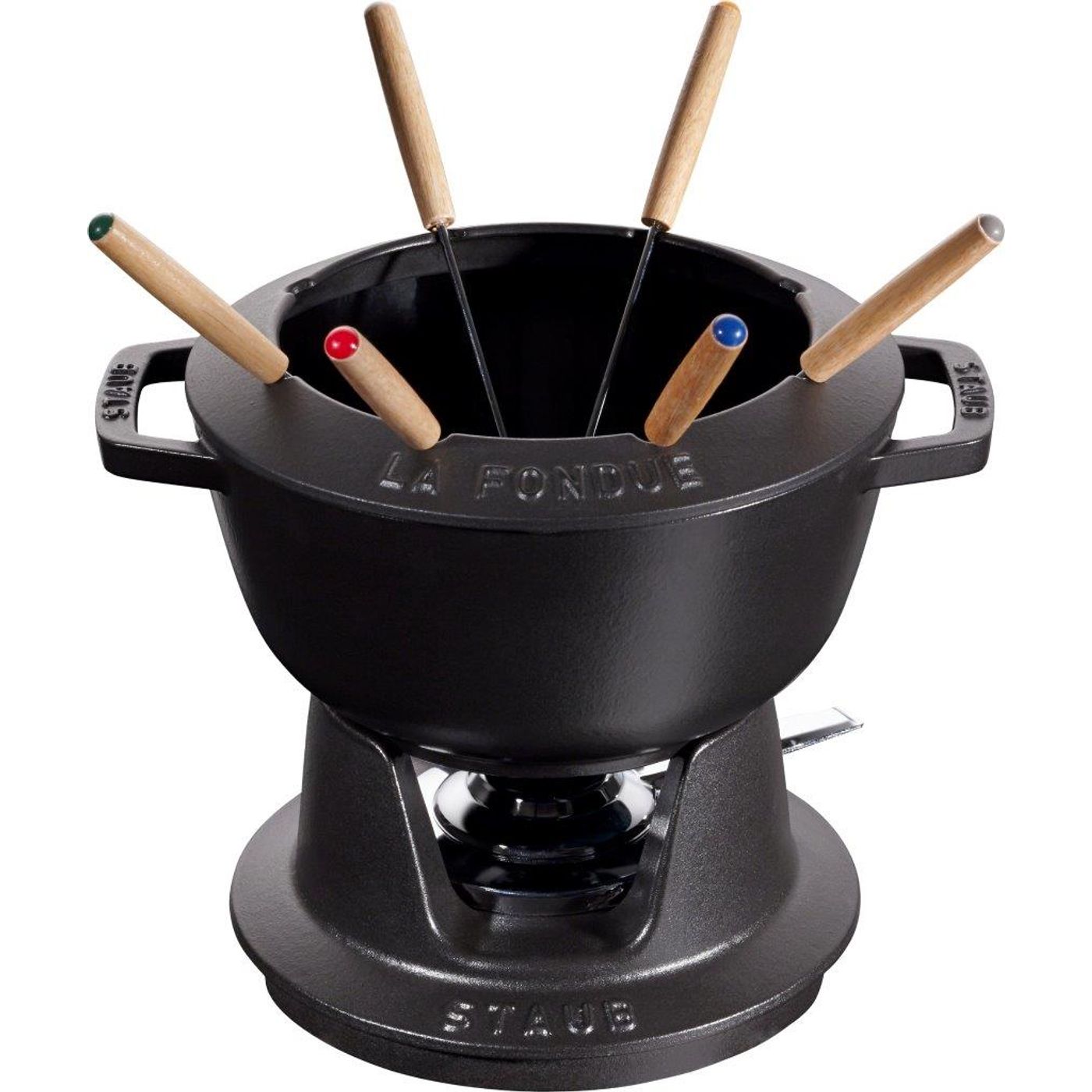 Service à fondue en fonte noir