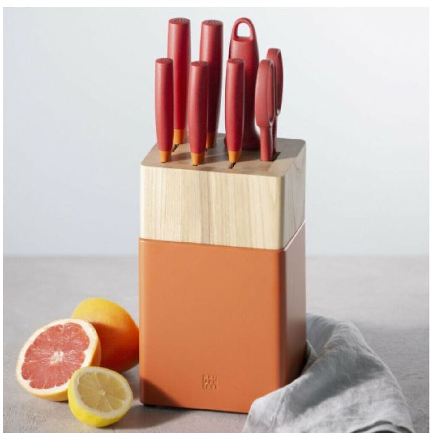 Bloc couteaux 8 pièces Rouge