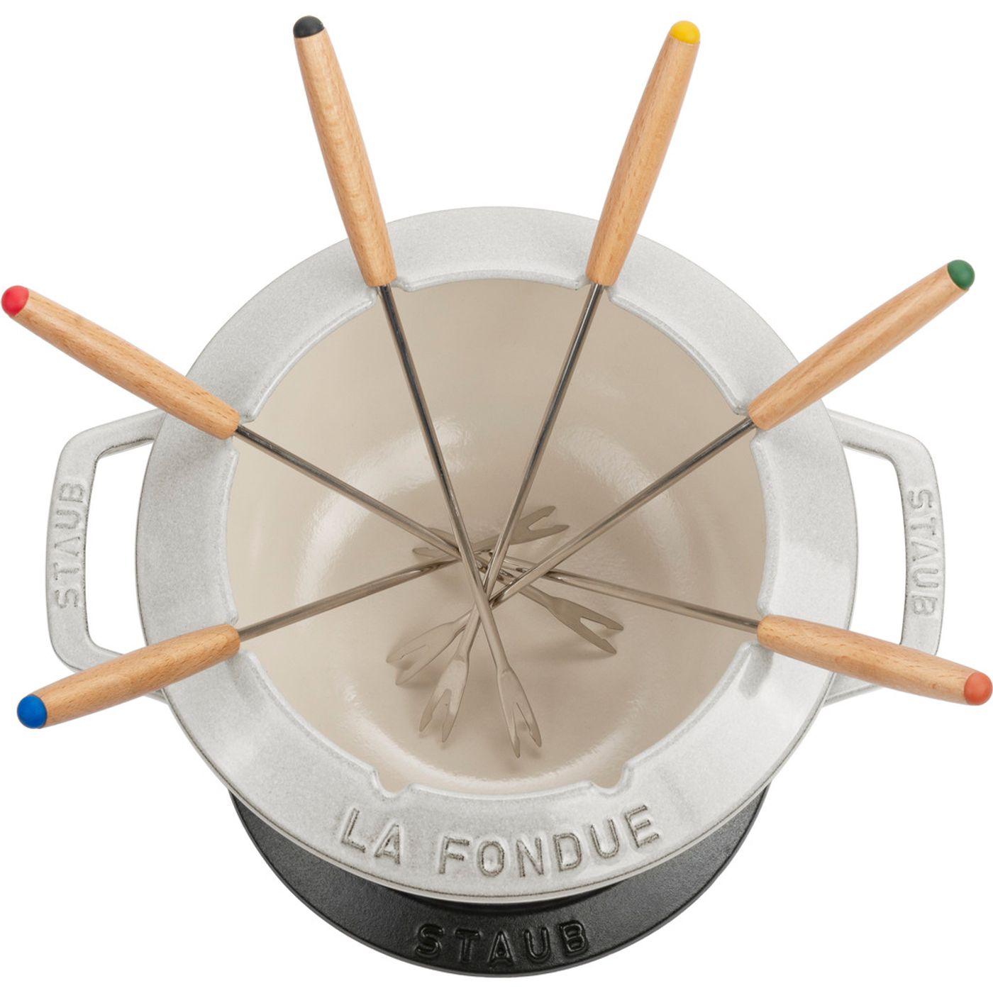 Service à fondue en fonte, Truffe Blanche 20 cm