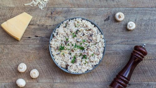 Risotto petit épeautre végétarien au chou romanesco