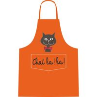 Tablier adulte CHAT LA LA! rouge - Visuel 0