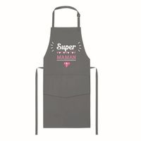 Tablier adulte SUPER MAMAN gris - Visuel 0