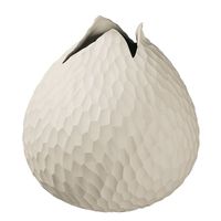 Vase Carve crème H. 18 cm - Visuel 0