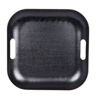 Plateau carré en bois noir 39 cm - Visuel 1