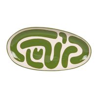 Plat ovale Lulli vert 41x21cm - Visuel 0