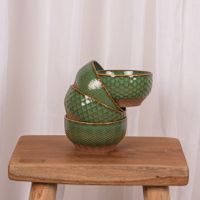 Coffret de 4 coupelles Jaspe 12 cm vert - Visuel 1