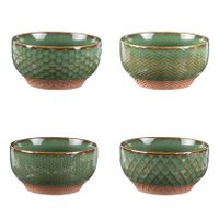 Coffret de 4 coupelles Jaspe 12 cm vert - Visuel 0
