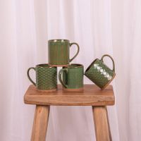 Coffret de 4 mugs Jaspe 35 cl vert - Visuel 1
