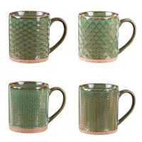 Coffret de 4 mugs Jaspe 35 cl vert - Visuel 0