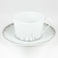 Tasse à thé avec soucoupe BOREALIS gris 22cl - Visuel 0