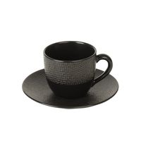 Tasse café 12 cl + soucoupe VESUVIO Noir - Visuel 1