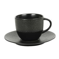 Tasse thé 22 cl + soucoupe VESUVIO Noir - Visuel 0