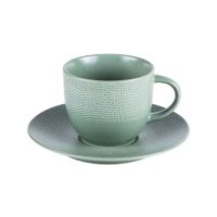 Tasse thé 22 cl + soucoupe VESUVIO sauge - Visuel 0