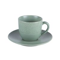 Tasse café 12 cl + soucoupe VESUVIO sauge - Visuel 0