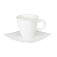 Tasse à thé avec soucoupe DUNE blanc - Visuel 0