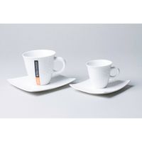 Tasse à thé avec soucoupe DUNE blanc - Visuel 1